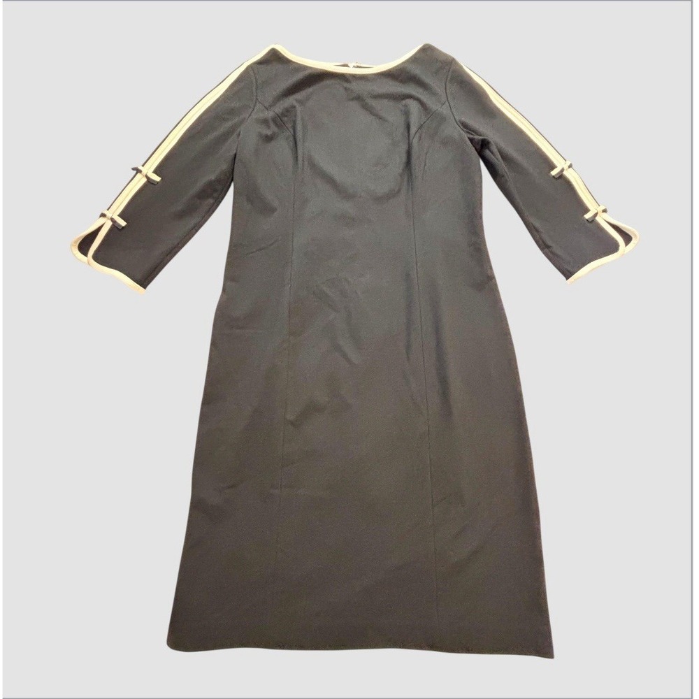 NEW Talbots Bow Sleeve Refined Ponte Sheath Dress‎ Womens 6 Black Dress
